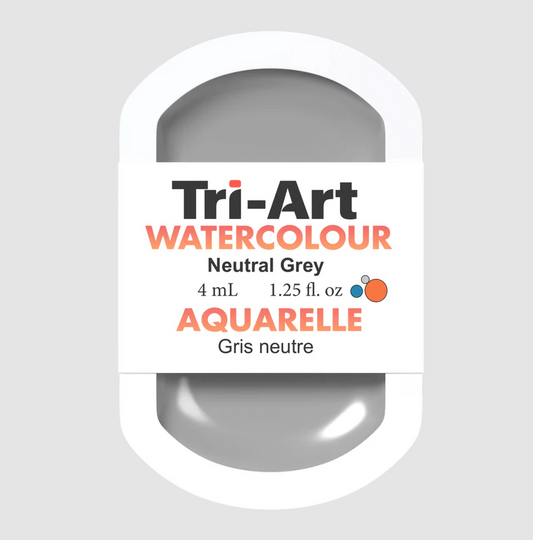 Tri-Art Watercolour 4mL Pan, Neutral Grey (Series 1)