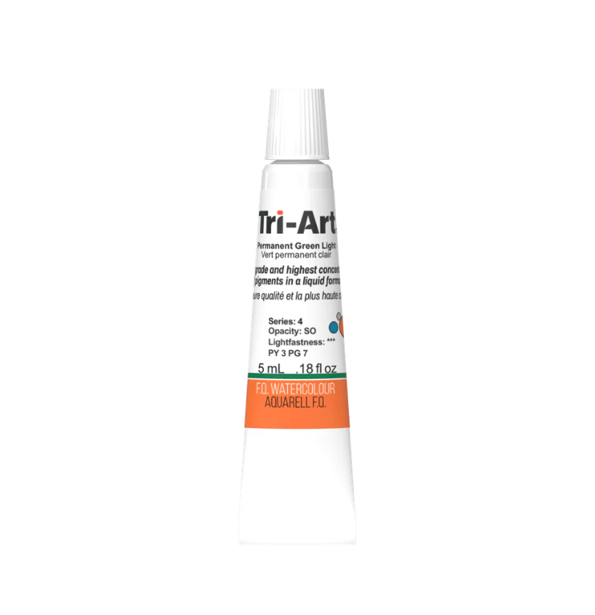 Tri-Art Watercolour 5ml Tube, Permanent Green Light (Series 1)
