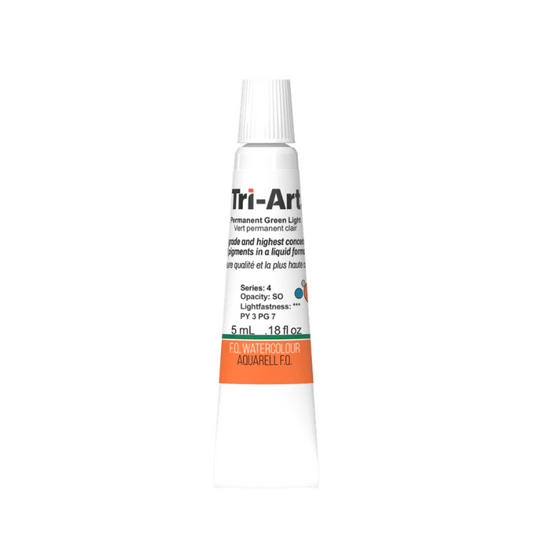 Tri-Art Watercolour 5ml Tube, Permanent Green Light (Series 1)