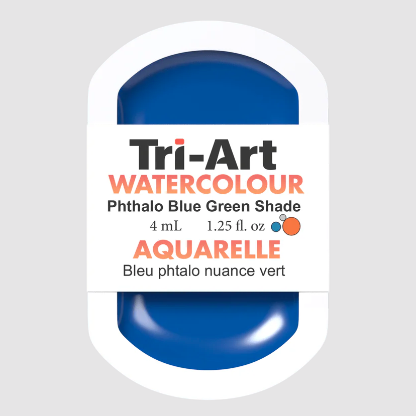 Tri-Art Watercolour 4mL Pan, Phthalo Blue Green Shade (Series 1)