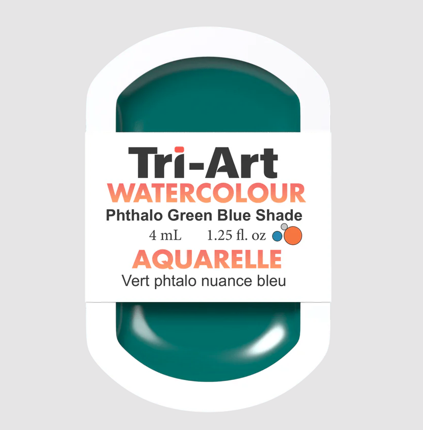 Tri-Art Watercolour 4mL Pan, Phthalo Green Blue Shade (Series 1)