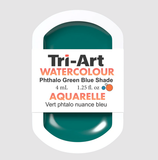 Tri-Art Watercolour 4mL Pan, Phthalo Green Blue Shade (Series 1)
