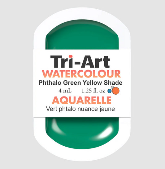 Tri-Art Watercolour 4mL Pan, Phthalo Green (Series 1)