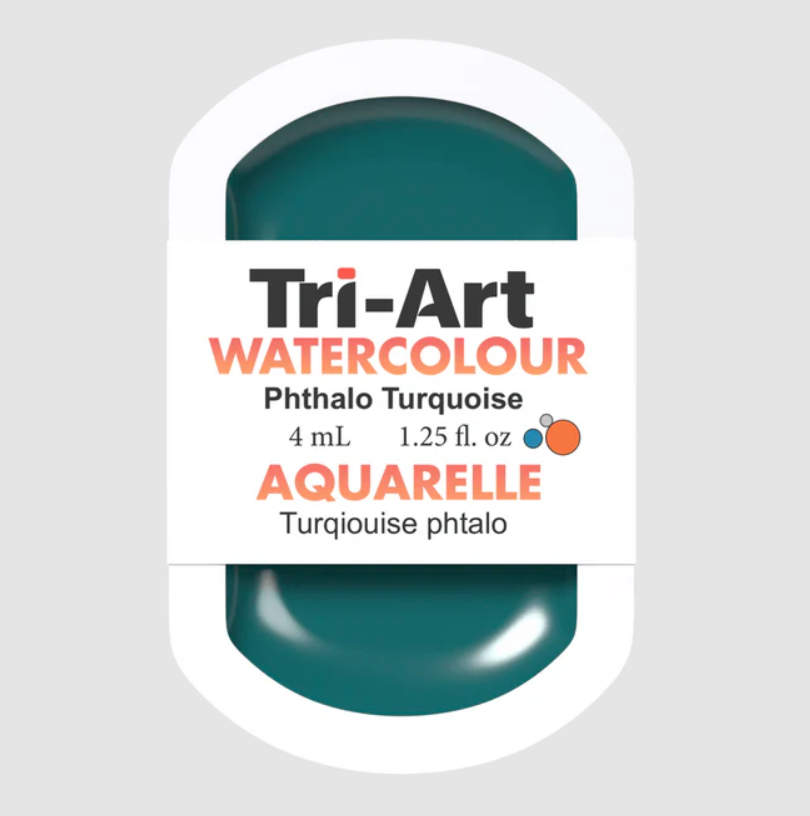 Tri-Art Watercolour 4mL Pan, Phthalo Turquoise (Series 1)