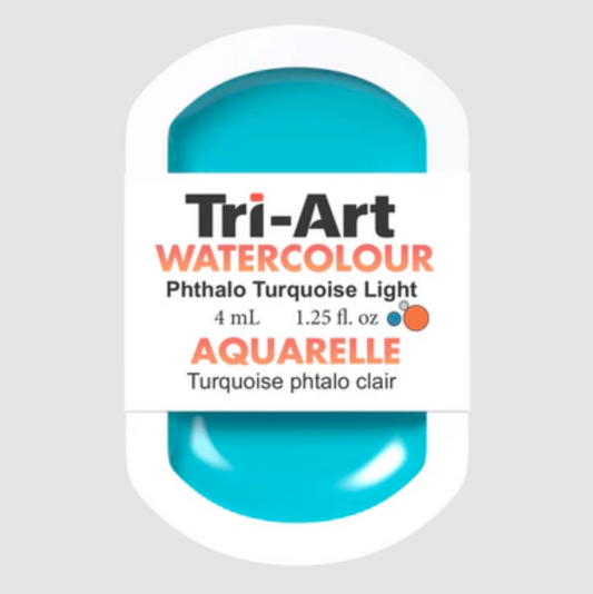 Tri-Art Watercolour 4mL Pan, Phthalo Turquoise Light (Series 1)