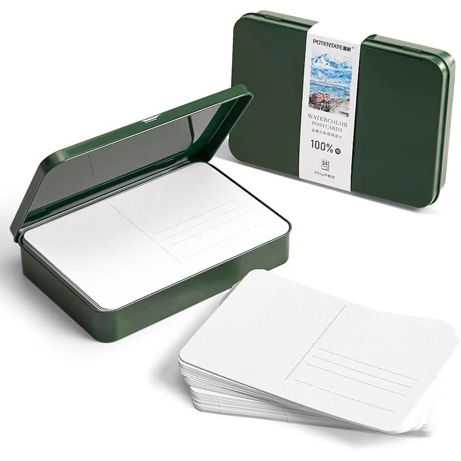 Potentate Watercolor Paper Postcards (Metal Tin) (24 Cards, 300gsm, 105x150mm)