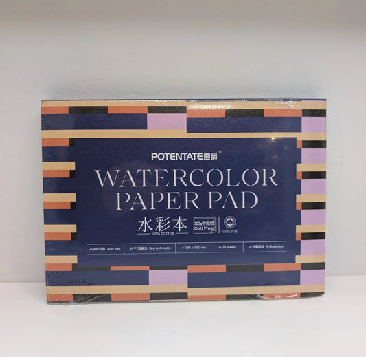 Potentate Cold Press Watercolor Pad (300gsm Cotton Paper, 20 Sheets, 190x270mm)