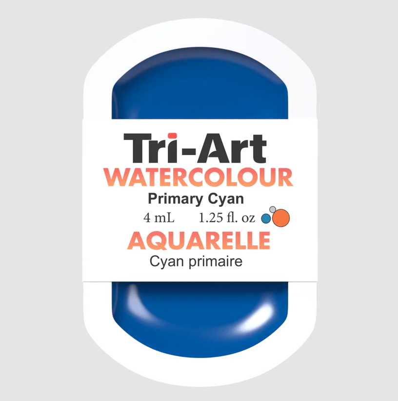 Tri-Art Watercolour 4mL Pan, Primary Cyan (Series 1)