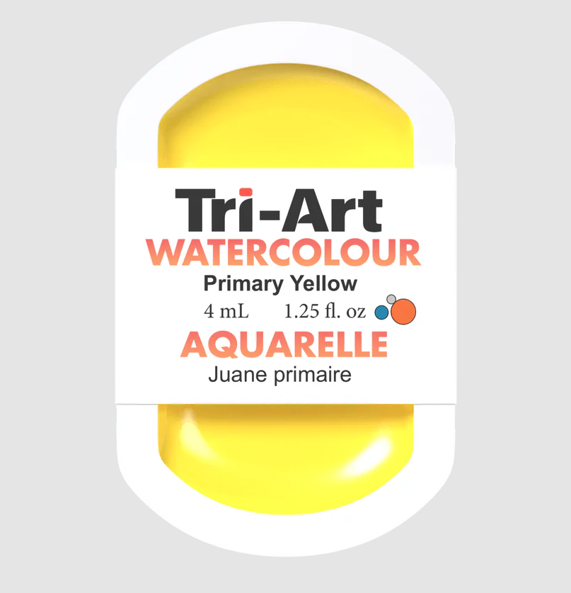 Tri-Art Watercolour 4mL Pan, Primary Yellow (Series 1)