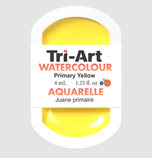 Tri-Art Watercolour 4mL Pan, Primary Yellow (Series 1)