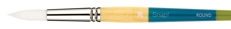 Princeton - Snap! White Taklon - Short Handle - Round