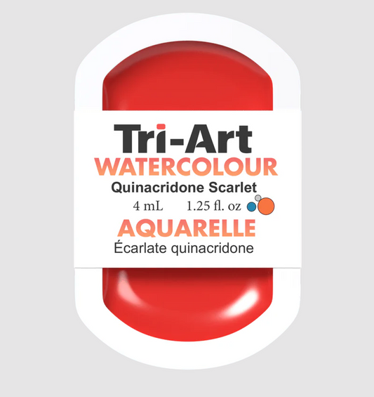 Tri-Art Watercolour 4ml Pan, Quinacridone Scarlet (Series 3)