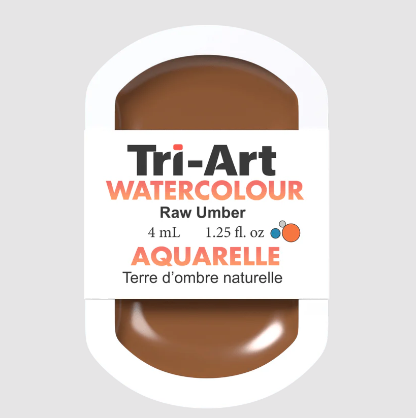Tri-Art Watercolour 4mL Pan, Raw Umber (Series 1)