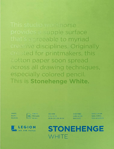 DRAWING - Stonehenge White Paper Pad, 9" x 12"