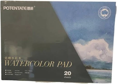 Potentate Watercolor Pad, Dry/Wet Media, 270x190mm 300g, 20 sheets