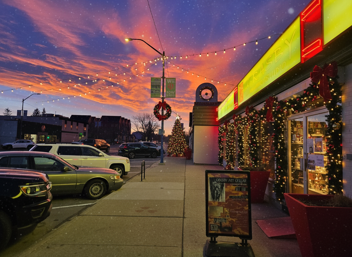 Street Scene with Christmas Vibes