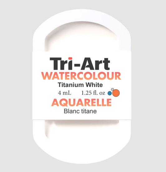 Tri-Art Watercolour 4mL Pan, Titanium White (Series 1)