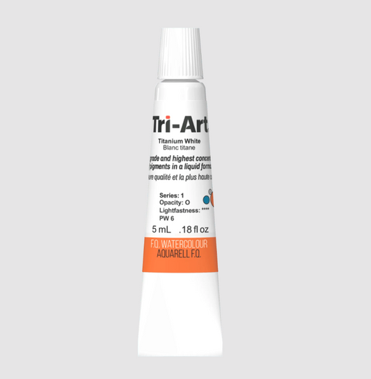 Tri-Art Watercolour 5ml Tube, Titanium White (Series 1)