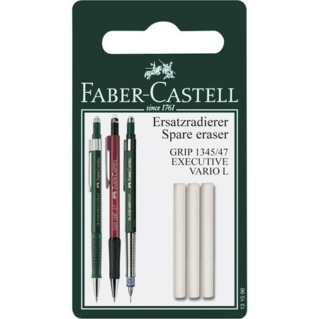 Faber-Castell -  Spare Erasers for Grip 1345/47 Mechanical Pencil - Set of 3