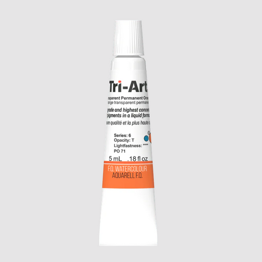 Tri-Art Watercolour 5ml Tube, Transparent Permanent Orange (Series 3)