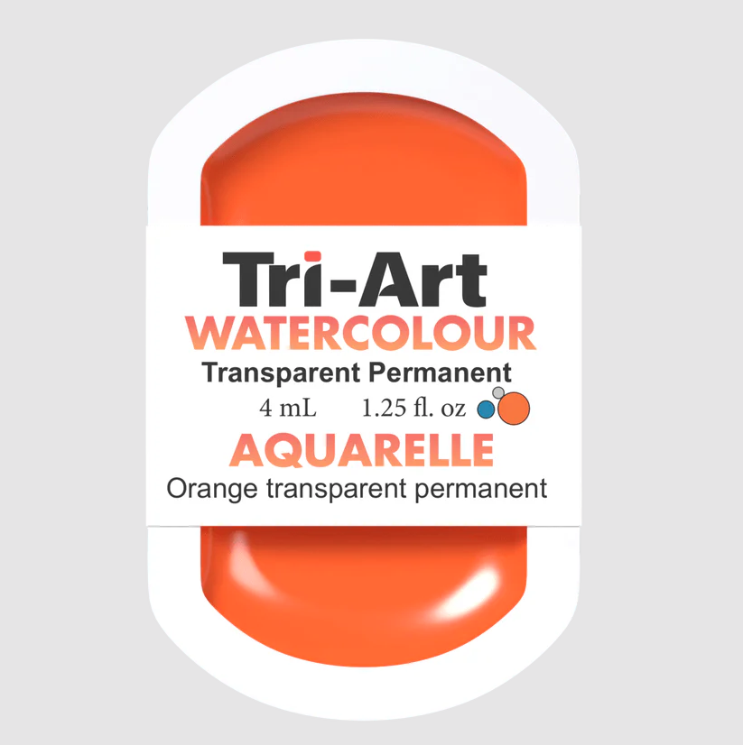 Tri-Art Watercolour 4ml Pan, Transparent Permanent Orange (Series 3)