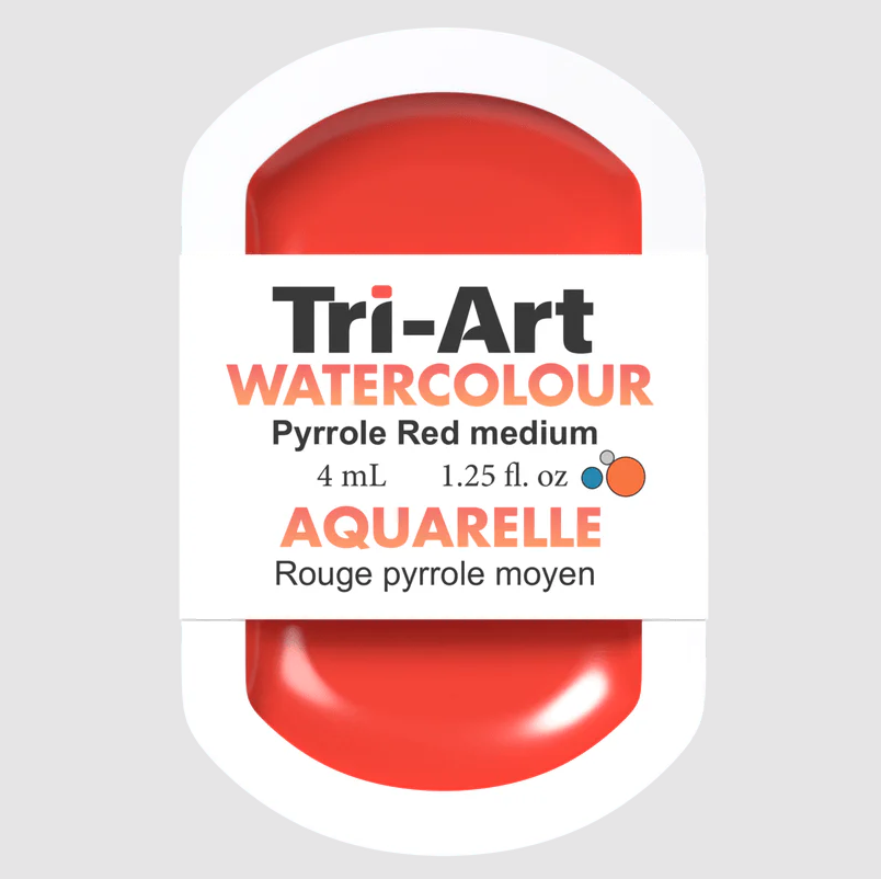 Tri-Art Watercolour 4ml Pan, Transparent Pyrrole Red Medium (Series 3)