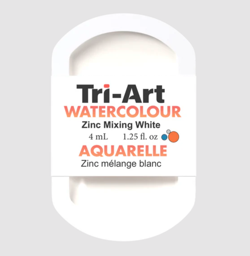 Tri-Art Watercolour 4mL Pan, Zinc Mixing White (Series 1)