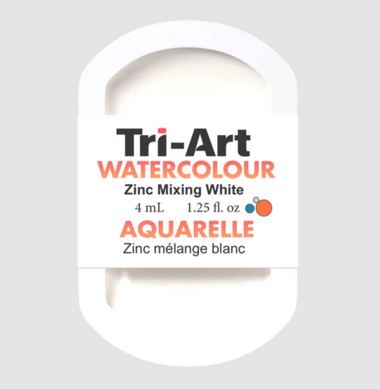 Tri-Art Watercolour 4mL Pan, Zinc Mixing White (Series 1)