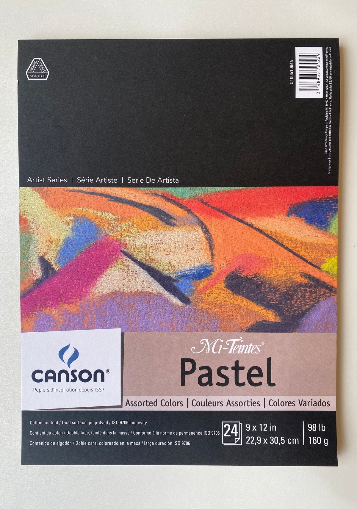 PAPER - Canson, Mi-Teintes Pastel Paper Pad (assorted colors ) 9 x 12 in, 160g
