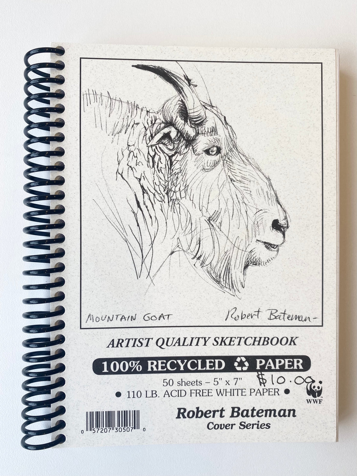 DRAWING SKETCHBOOK - Robert Bateman 100% recycled paper sketchbook 5&quot; x 7&quot;