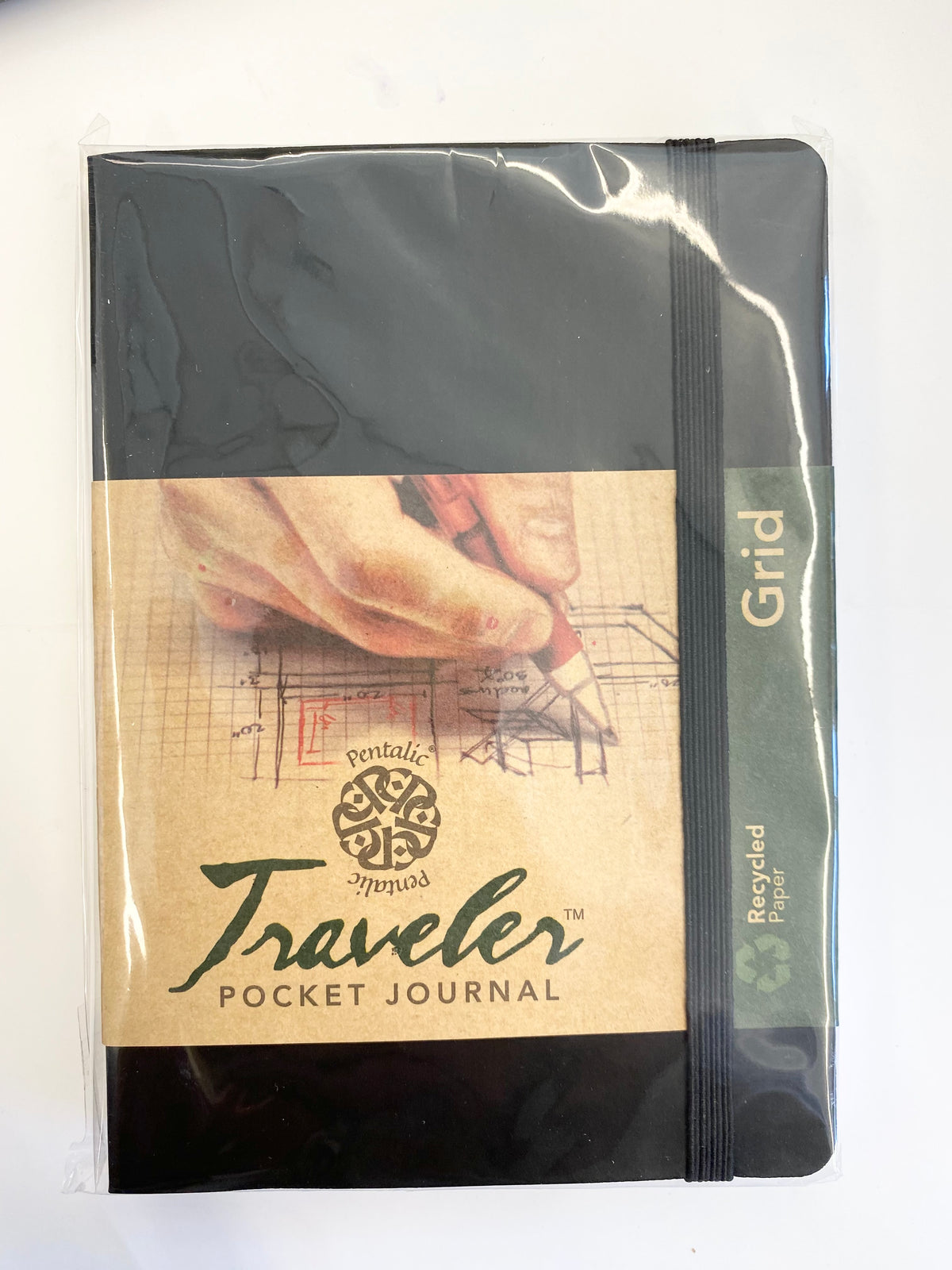 DRAWING SKETCHBOOKS &amp; JOURNALS - Pentalic traveler pocket journal, grid,  4&quot; x 6&quot;