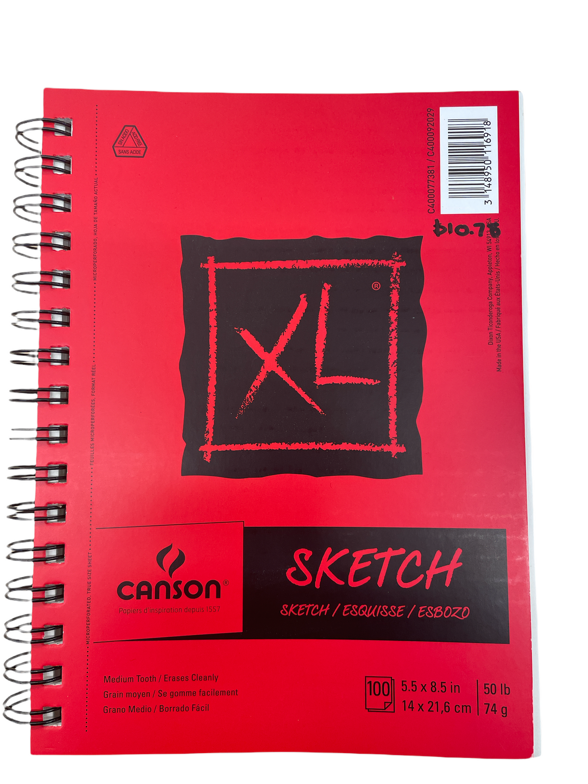 DRAWING - XL Canson Sketchbook 5.5&quot; x 8.5&quot;