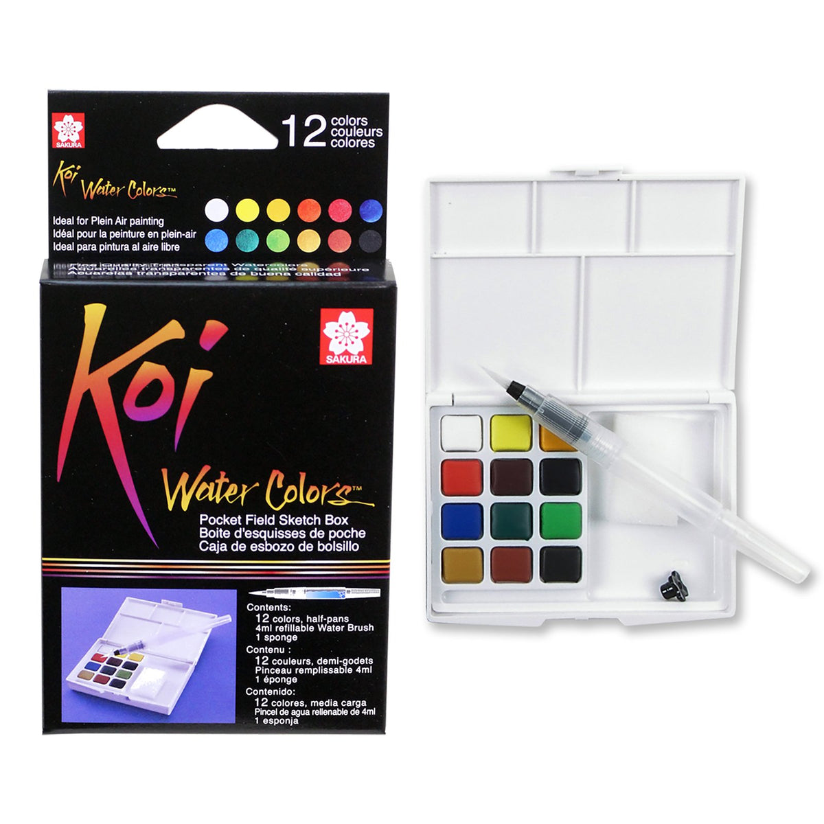 WATERCOLOUR - Koi pocket field sketch box set of 12