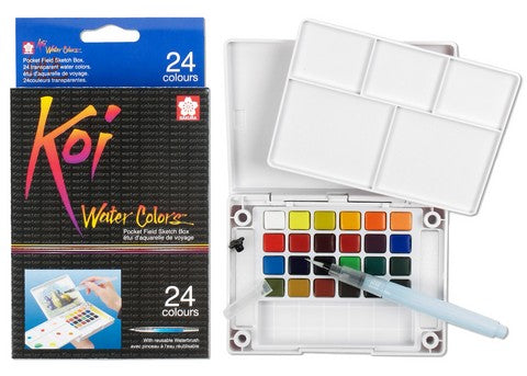WATERCOLOUR - Koi watercolor pocket field sketch box set of 24